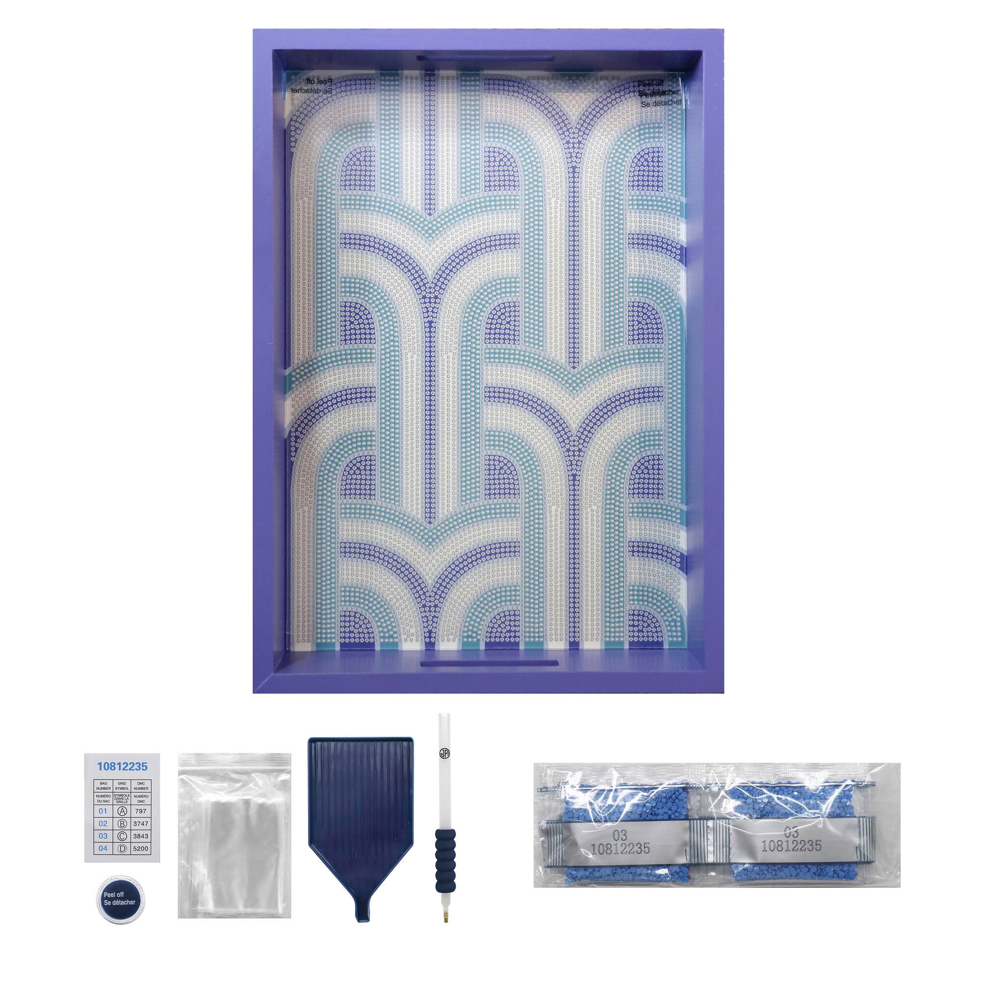 Jonathan Adler x Michaels 10" x 14" Blue Lines Diamond Art Tray Kit